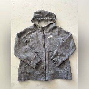 nike kids Gray Full Zip Up Hoodie Small S Sportswear fleece